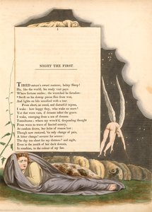 Illustratie van William Blake voor Night Thoughts, Plaat 01